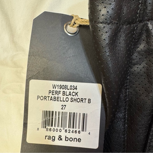 New Rag & Bone Black Lamb Skin Leather Shirt and Shorts Set size M and 27 Shorts - Picture 7 of 13